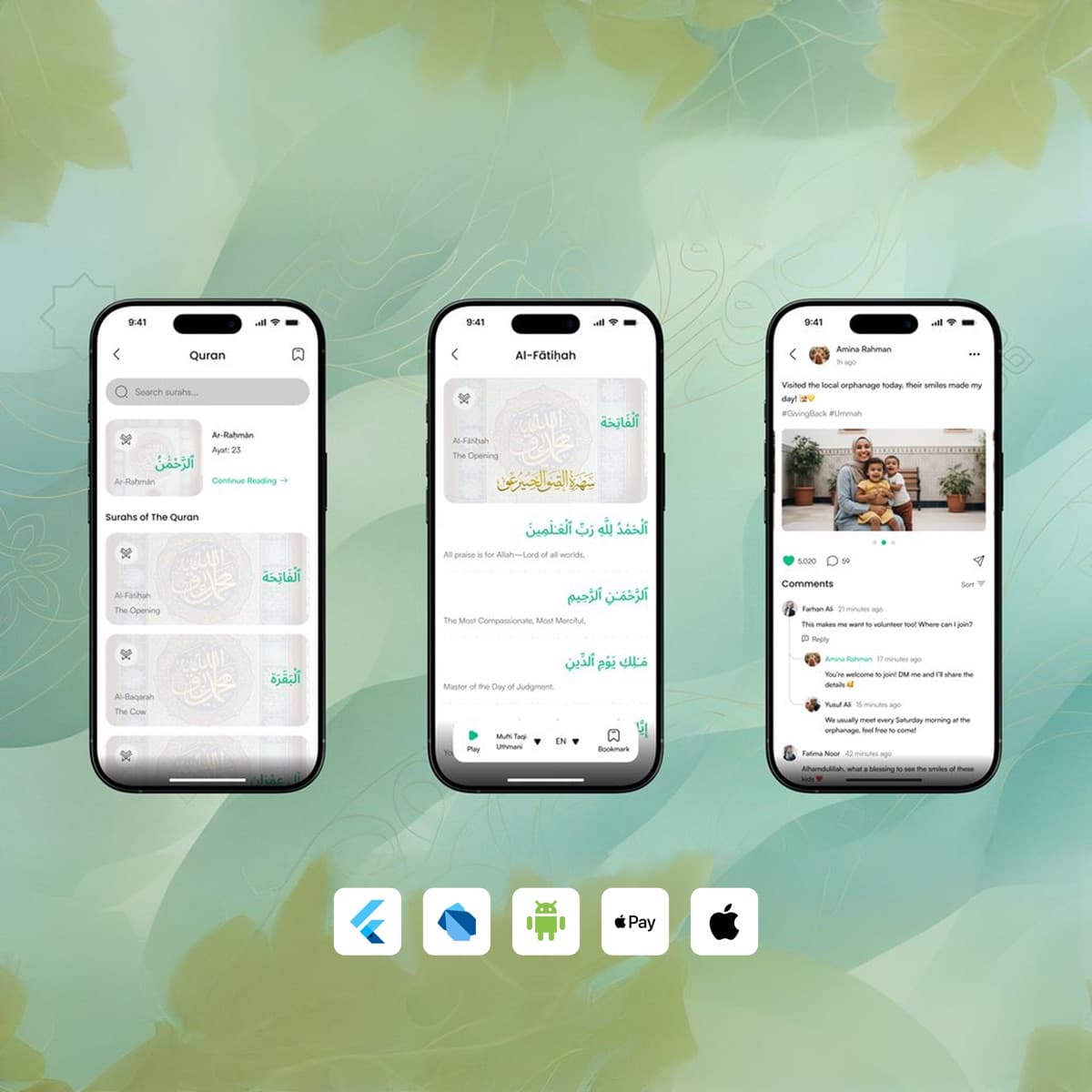 Quran reader and social feed